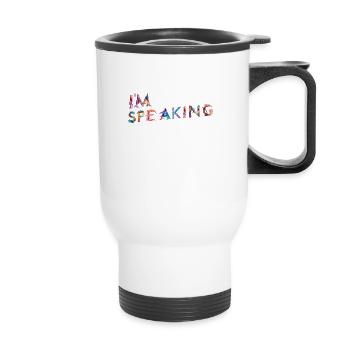 Je parle Kamala Harris - Tasse isotherme avec poignée - blanc - Devant