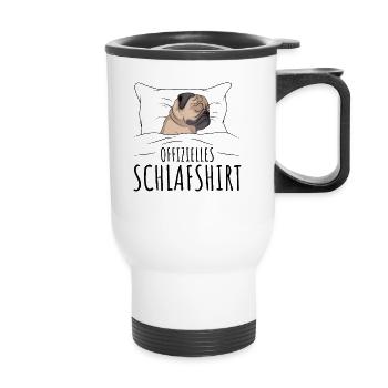 Mops - Thermobecher mit Tragegriff - Weiß - Vorne