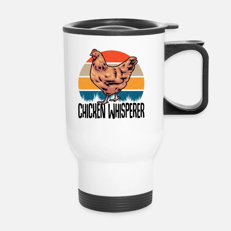 Éleveur de poulets Sort Poulet Whisperer - Tasse isotherme avec poignée - blanc