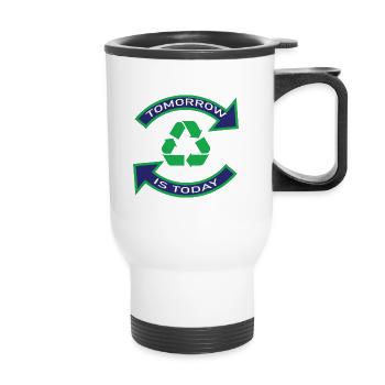 Sustainability - Thermal mug with handle - white - Front