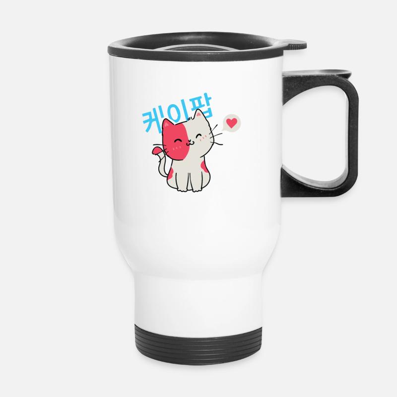 Kpop Cat Korea... K-Pop - Thermal mug with handle - white