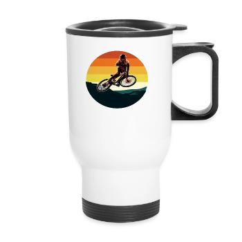 Bicycle BMX Mountenbike Bike Cycling - Thermal mug with handle - white - Front