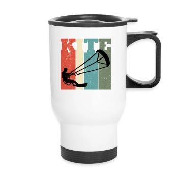 Kitesurf cadeau Kiteboarding Kitesurfer Gesche - Tasse isotherme avec poignée - blanc - Devant