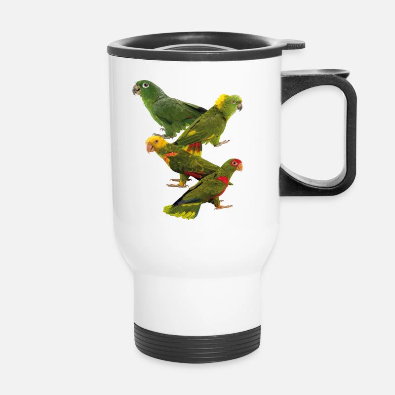 Perroquets - Tasse isotherme avec poignée - blanc