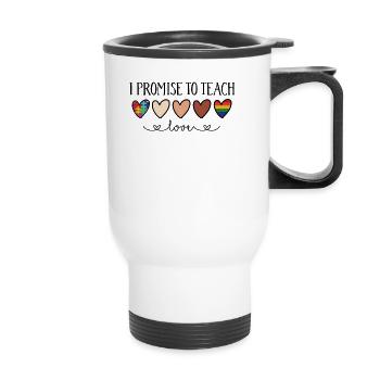 I Promise To Teach Love Autism Melanin Rainbow - Tasse isotherme avec poignée - blanc - Devant