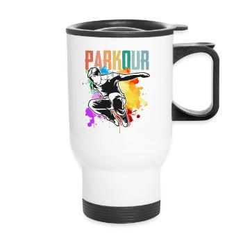 Parkour - Thermal mug with handle - white - Front
