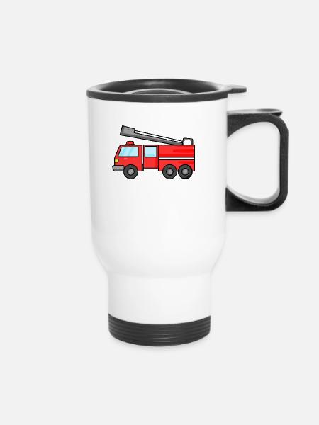 Feuerwehr - Thermobecher mit Tragegriff - Weiß