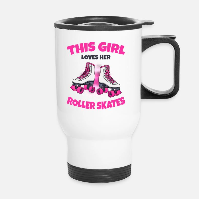 Roller skates - Thermal mug with handle - white