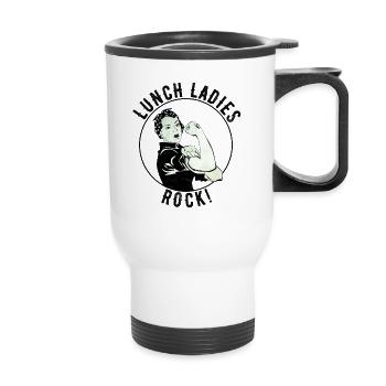Déjeuner Ladies Rock! millésime - Tasse isotherme avec poignée - blanc - Devant