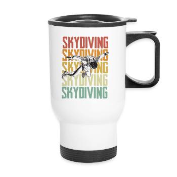 Parachutisme Rétro - Tasse isotherme avec poignée - blanc - Devant