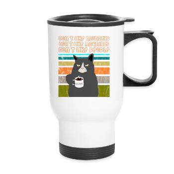 KAFFEE KATZE - Thermobecher mit Tragegriff - Weiß - Vorne
