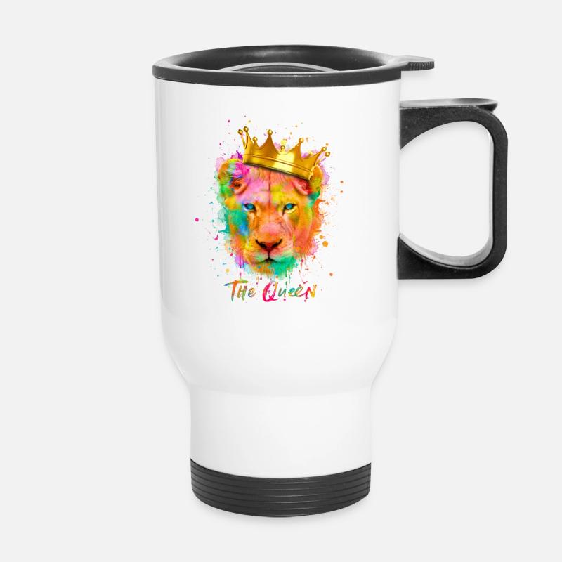 Queen Lioness - Thermobecher mit Tragegriff - Weiß