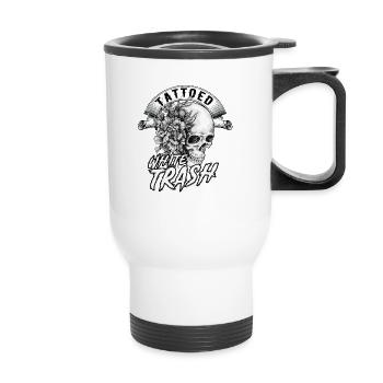 Tattooed White Trash - Tattoo Artist Distressed - Thermal mug with handle - white - Front