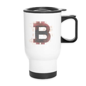 Bitcoin Logo - Tasse isotherme avec poignée - blanc - Devant