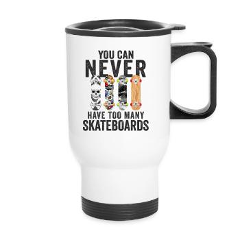 Skateboardfahrer Skater Skateboarder Skateboards - Thermobecher mit Tragegriff - Weiß - Vorne