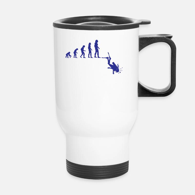 Diving Evolution Diver Girl Ladies Gift - Thermal mug with handle - white