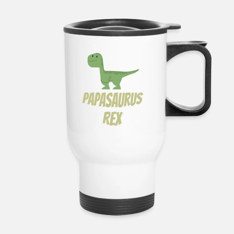 Papasaurus Rex - Thermobecher mit Tragegriff - Weiß