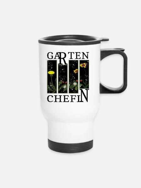 Garten Chefin - Thermobecher mit Tragegriff - Weiß
