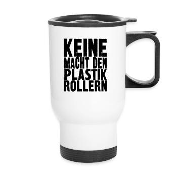 Mopedfahren Moped Mokick Mopedfahrer Geschenk - Thermobecher mit Tragegriff - Weiß - Vorne