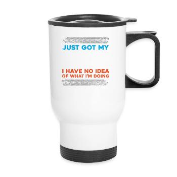 Je viens d’obtenir mon permis de conduire - permis de conduire - - Tasse isotherme avec poignée - blanc - Devant