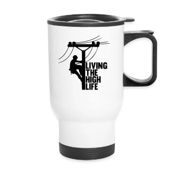 La vie - Tasse isotherme avec poignée - blanc - Devant