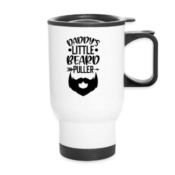Daddy's Little Beard Puller Onesie - Thermobecher mit Tragegriff - Weiß - Vorne