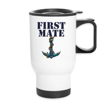 Captain and First Mate Matching Captain Daddy - Thermal mug with handle - white - Front