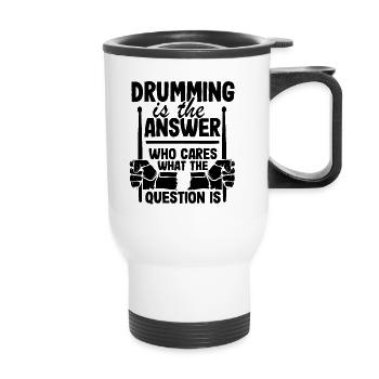 Batteur de frappe cadeau drôle - Tasse isotherme avec poignée - blanc - Devant