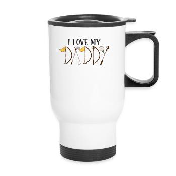 I Love My Daddy Baby Onesie Golfing - Thermal mug with handle - white - Front