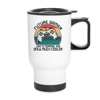 Future Gamer Like A Normal Dad Only Much Cooler - Tasse isotherme avec poignée - blanc - Devant
