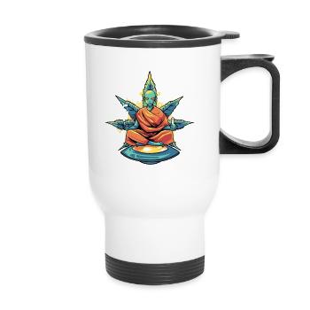 Alien Weed Marijuana Stoner - Thermobecher mit Tragegriff - Weiß - Vorne