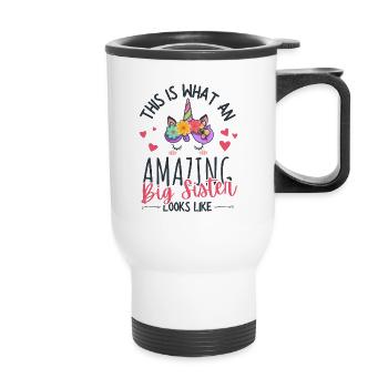 Big Sister Unicorn Pregnancy Childbirth Sweet - Thermal mug with handle - white - Front