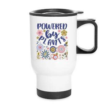 Powered By Plants - Thermobecher mit Tragegriff - Weiß - Vorne
