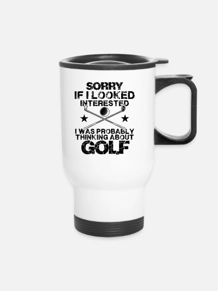 golf golfer - Thermobecher mit Tragegriff - Weiß