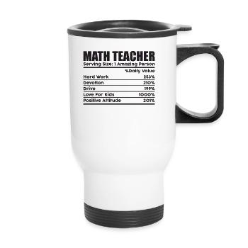 Math Teacher Serving Size 1 Amazing Person - Thermal mug with handle - white - Front