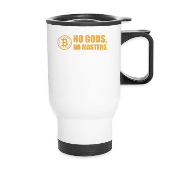 Bitcoin: No Gods, No Masters - Tasse isotherme avec poignée - blanc - Devant