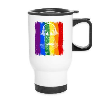 Gayming Gaylien Rainbow CSD Gaming Alien LGBT - Thermal mug with handle - white - Front