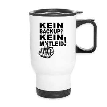Programmierer Admin - Kein Backup Kein Mitleid - Thermobecher mit Tragegriff - Weiß - Vorne