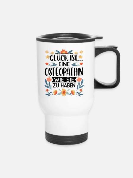 Osteopathin - Thermobecher mit Tragegriff - Weiß