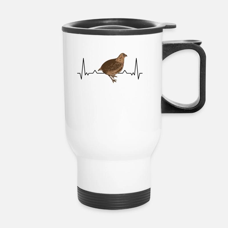 cailles cailles cailles cailles cailles - Tasse isotherme avec poignée - blanc