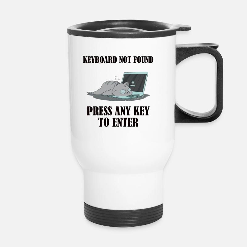 Keyboard not found, press any key to enter - Thermal mug with handle - white