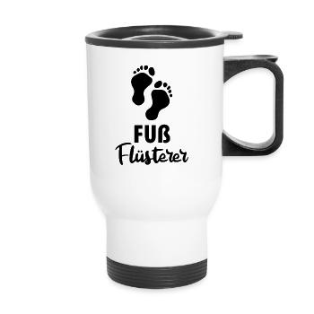 Fußpflege Pediküre Podologe Nagelstudio Geschenk - Thermobecher mit Tragegriff - Weiß - Vorne