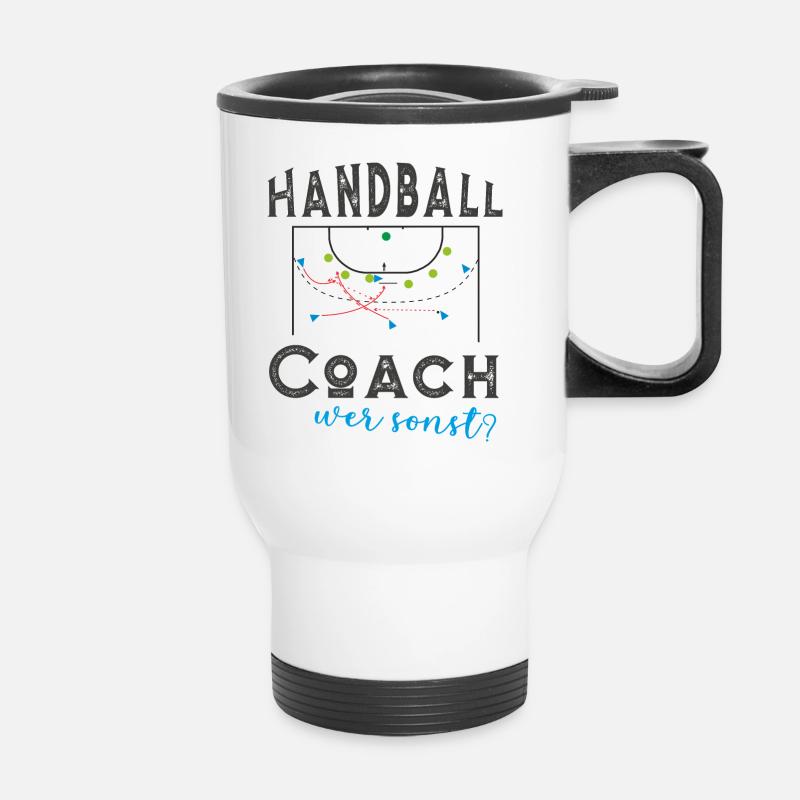Handball Trainer Coach - Thermobecher mit Tragegriff - Weiß
