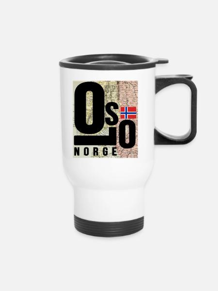 Oslo Norwegen - Thermobecher mit Tragegriff - Weiß