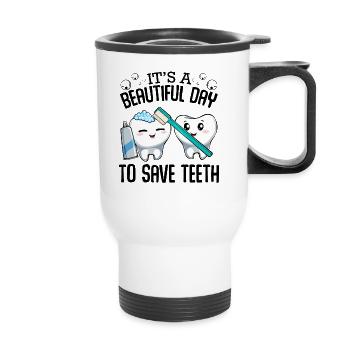 Dentiste - Tasse isotherme avec poignée - blanc - Devant