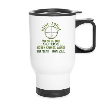 Crosshairs Gamer Saying Hunter Sports Shooter - Thermal mug with handle - white - Front