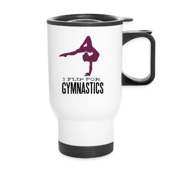 Gymnastics - I flip for gymnastics - Thermobecher mit Tragegriff - Weiß - Vorne