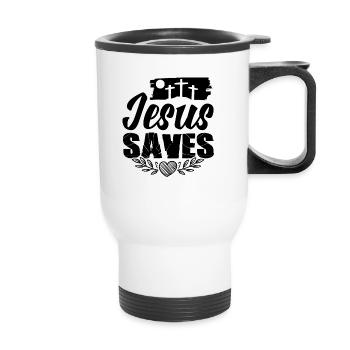 Jésus sauve - Tasse isotherme avec poignée - blanc - Devant