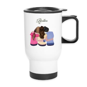 Besties Outfit - Thermobecher mit Tragegriff - Weiß - Vorne