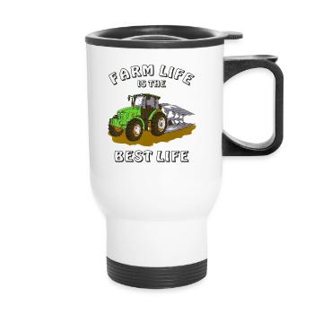 TRAKTOR PFLUG FARM LIFE IS THE BEST LIFE - Thermobecher mit Tragegriff - Weiß - Vorne